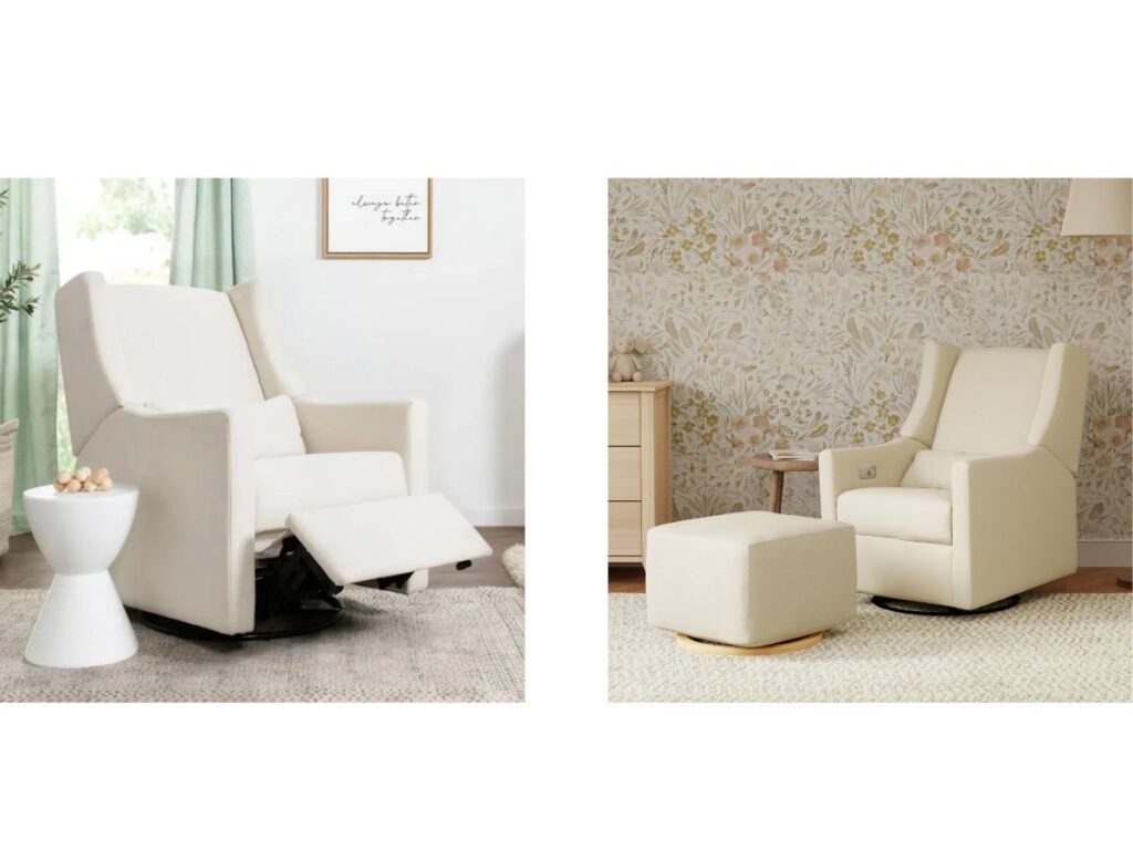 Prepare a nursery with the Babyletto Kiwi Electronic Recliner & Swivel Glider